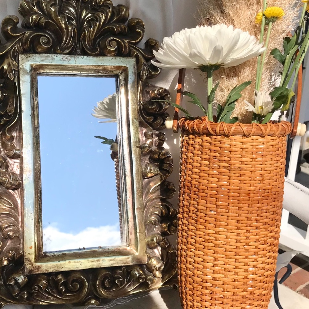 Antique Wicker Floral Holder